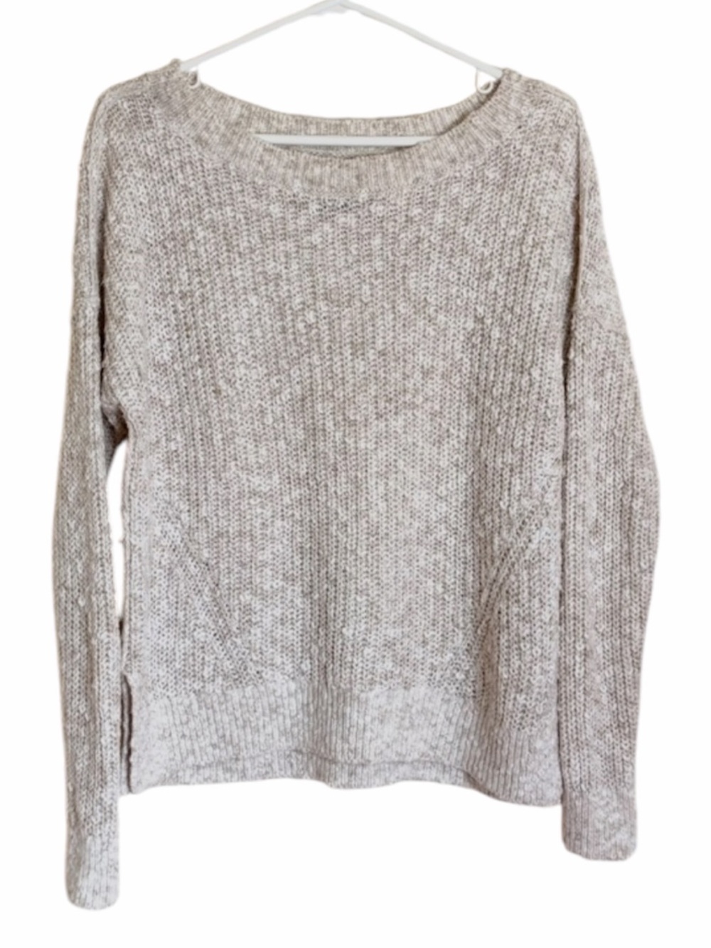 Abercrombie & Fitch Marled Cream Crewneck Sweater